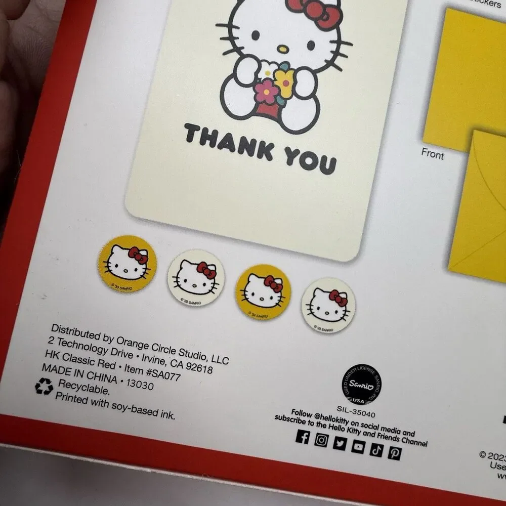 Hello Kitty 3 Pack Of 12 Bundle Note Card Set 36 Total Thank You Note Cards New